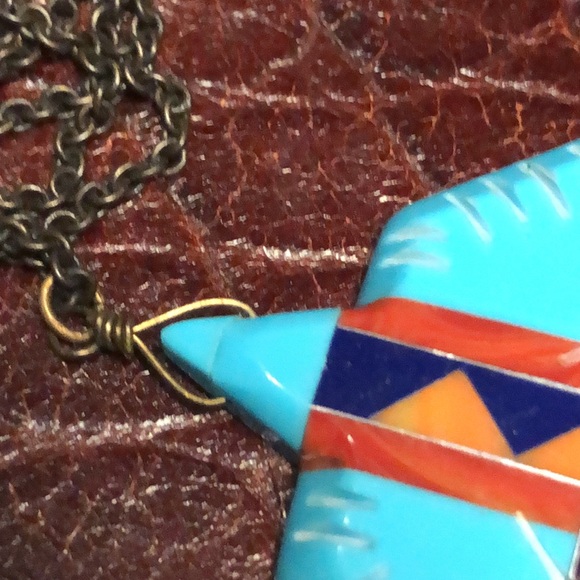 FOUND -Vintage Native American Multi Stone Eagle Necklace - 633 $35 or $30 w/of… - Picture 5 of 5